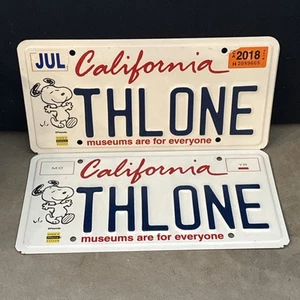 Juego de 2 matrículas de California - Snoopy / Peanuts - Los museos son para todos - Imagen 1 de 1