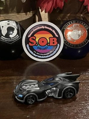 Hot Wheels Batman Arkham Asylum Batmobile Matte Black Diecast 1:64 USED NM Cond - Image 1 of 4