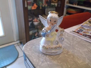 Vintage Napco January Girl  Angel Figurine - Picture 1 of 7