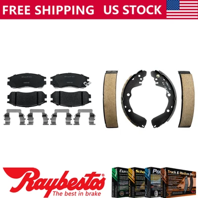 Front Rear Kit Ceramic Brake Pads & Brake Shoes For 1992-1995 Mitsubishi Expo - Image 1 of 4