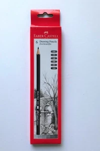 Faber Castell Drawing Pencil - Set of 6 (Black Matt) HB, 2B, 4B, 6B, 8B, 10B - Picture 1 of 1