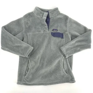 Patagonia Girls' Gray Purple Retool Fleece Snap pullover (14) - Picture 1 of 4