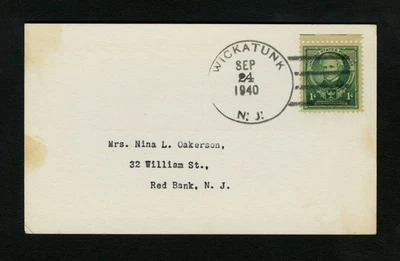 1940 Advertising Cover Monmouth County Philatelic Society - Red Bank, New Jersey - Image 1 of 2