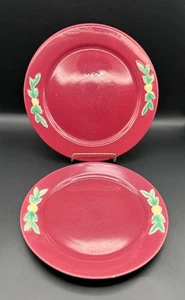Vintage Coors Pottery Rosebud Early Red Dinner and Luncheon Plate Set - Picture 1 of 10