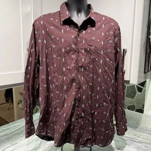 TOMMY BAHAMA Shirt Mens XLExtra Large Burgandy Red Button Up  Silk Blend L/S - Picture 1 of 8