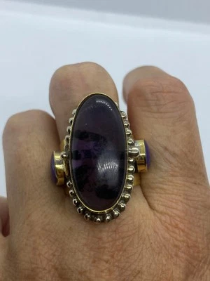 Large Stone Brass Knuckle poison pillbox Adjustable Ring - Image 1 of 4