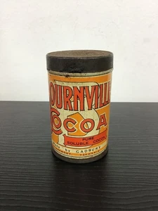 ANTIQUE Lithographed Cadbury Bournville Cocoa Sample Tin - Cylinder Shape - Picture 1 of 6