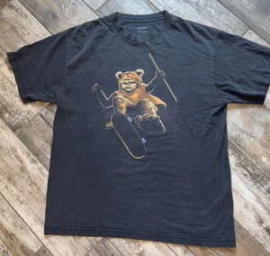 Skate Mental Ewok Kickflipping Skateboarding Graphic Black T-shirt Size L - Picture 1 of 7