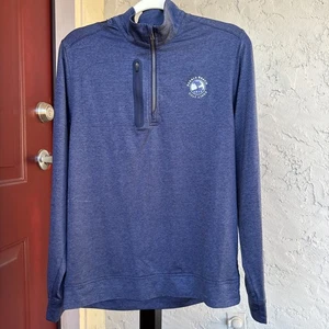 Pebble Beach Golf Links 1919 Tree Pullover Men S Blue 1/4 Zip Jacket Embroidered - Picture 1 of 20