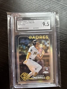 2024 TOPPS CHROME #207 JACKSON MERRILL CHROME ROOKIE RC CGC 9.5 PADRES - Picture 1 of 2