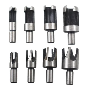 High Quality Wood Plug Hole Cutter Dowel Maker Cutting Shank Drill Bit Set 8 Pcs - Picture 1 of 12