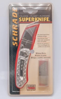 Raro NOS - Schrade Tough Superknife - Cuchillo utilitario cortador de caja abierta con una mano Foto 1 de 4