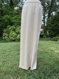 St. John Evening Cream Gold Shimmer Maxi Skirt Knit Side Slit Sz 6 Gala Formal - Picture 1 of 11