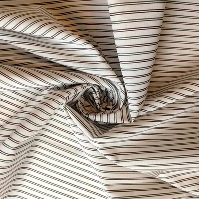 Green and Red Striped Italian Fine Cotton by the yard 58" wide - Image 1 of 4