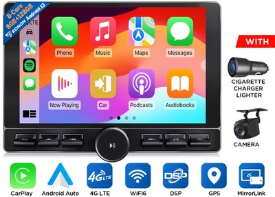 8+128 Android 2DIN Car Multimedia Radio 10,1" QLED Navi CarPlay DSP 4G LTE WiFi6 - Bild 1 von 4
