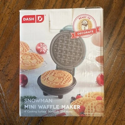 NUEVO Dash Mini Waffle Maker Navidad Muñeco de Nieve Eléctrico Antiadherente Envío Gratis Foto 1 de 4