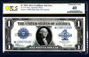 1923💲1 SILVER CERTIFICATE *️⃣ STAR NOTE *️⃣ Fr- 237* *️⃣ PCGS EX 40 - Picture 1 of 4