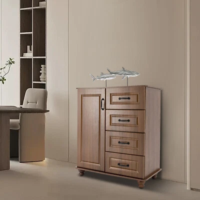 Hallway Storage Cabinet with Door Floor Storage Stand Home Furniture & 4 Drawers - Image 1 of 4