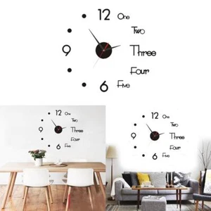 DIY 3D Frameless Large Modern Wall Clock for Home Bedroom Decor - Picture 1 of 4