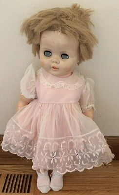 Vintage 1950s Eegee CARRIE Doll MARKED 25-1A Sleep Eyes With Hair Eyelashes 24” - Image 1 of 4