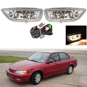 For 2001 2002 Toyota Corolla Pair Bumper Fog Light Driving Lamp w/Bulb W/Wiring - Picture 1 of 12