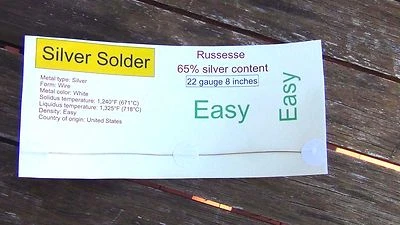 Nuevo alambre de soldadura de joyería de plata esterlina 8 pulgadas 22 de calibre fácil fusión 1325 ° Foto 1 de 2