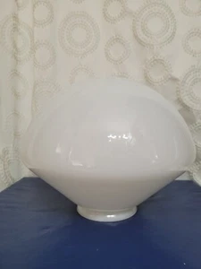 Antique Schoolhouse Light Industrial Milk Glass Ceiling Shade VTG Art Deco - Picture 1 of 5