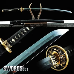 Brass Dragon Tsuba handmade folded steel blade Japanese Samurai Katana Sword - Picture 1 of 10