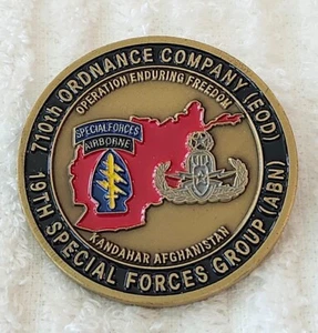 AUTHENTIC 19th SF SPECIAL FORCES 710th EOD FALLEN SOLDIERS RARE CHALLENGE COIN - Picture 1 of 3
