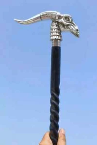 New Desginer Dragon Silver Head Handle Victorian Wooden Walking Stick Cane Gift - Picture 1 of 9