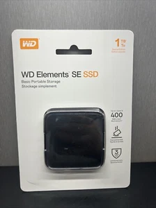 WD 1TB Elements SE SSD, Portable External Solid State Drive - WDBAYN0010BBK New - Afbeelding 1 van 2