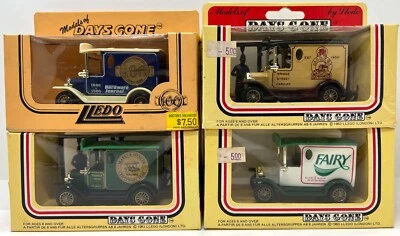 4-Pack of 1/50 scale vintage Ford Model T delivery trucks, Lledo Days Gone - Image 1 of 2