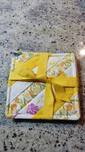 Untersetzer Patchwork 4er Set mit Vlies gefüttert. 13x13cm - Bild 1 von 2