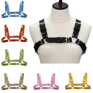 Ajustable Gótico Punk Cuero PU Chaleco Arnés Sujetador Correas para el Cuerpo Disfraz Ropa de Club, - Imagen 1 de 21