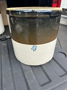 Antique Stoneware Crock 4 Gallon Stoneware Crock Salt Glazed Large w/ Handles - Picture 1 of 4