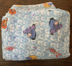 Disney Winnie the Pooh Fitted Sheet Crib Toddler Piglet Bedding VHTF Fabric Vtg - Picture 1 of 7