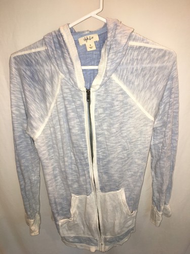OFF WHITE FELPA CON CAPPUCCIO DONNA BLU OFF WHITE STYLE & CO JACKET ACTIVEWEAR ZIP TAGLIA S 38"