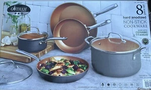 Juego de utensilios de cocina anodizados duros antiadherentes Gotham Steel Pro de 8 piezas nueva caja abierta - Imagen 1 de 3