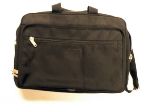 Sac mallette pour ordinateur portable Alda - Nylon noir classique 15" L x 12" H x 4" Profondeur - Photo 1/3