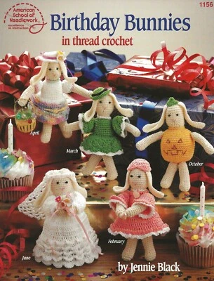 Birthday Bunnies Thread Crochet Bride Pumpkin Easter Snow Valentine Irish Beach - Image 1 of 2