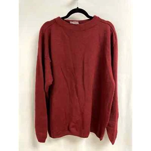 THE J PETERMAN CO NEW Merino Wool Crewneck Pullover Sweater in Maroon Men's XL - Picture 1 of 8