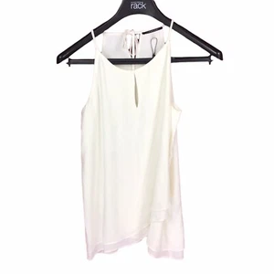 Tahari Ivory Sleeveless Blouse Top Layered Keyhole Opening Halter Women's XS - Picture 1 of 3