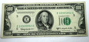 1950 - $100 Dollar Misalignment treasury seal - Picture 1 of 3