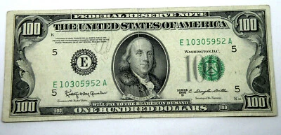 1950 - $100  Dollar Misalignment treasury seal  - Image 1 of 3