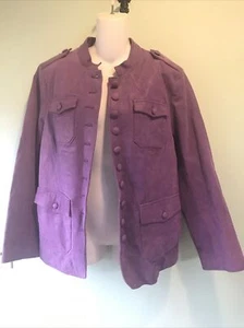 EINZIGARTIGE LILA DAMEN LEDER TWIGGY LONDON JACKE, GRÖSSE LARGE - Bild 1 von 9