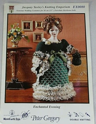 "Enchanted Evening" Knitting Pattern For 38cms Porcelain Doll by Jacquay Yaxley - Image 1 of 2