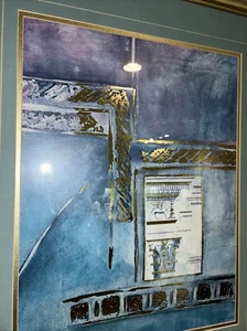 36,5 x 30,5 Glaskunst Dekor Gerahmt Wand Abstrakt Kunstwerk Hängend Wohndeko - Bild 1 von 8