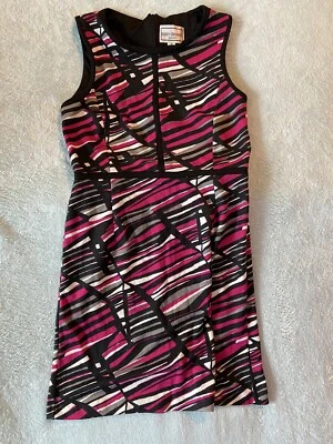 Karen Stevens Women's Sleeveless Petites Pink Geometric Dress 6P - Image 1 of 4