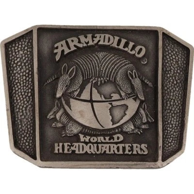 Armadillo Cuartel General Mundial Willie Nelson Austin Texas Años 70 Vintage Hebilla de Cinturón Foto 1 de 4