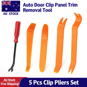 Car Radio Door Clip Tool Panel Trim Dash Audio Removal Installer Pry 5PC Plastic - Imagen 1 de 6